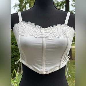 Colsie White Lace Bustier Crop Bra